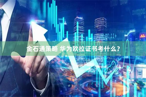 金石通策略 华为欧拉证书考什么？