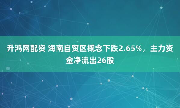 升鸿网配资 海南自贸区概念下跌2.65%，主力资金净流出26股